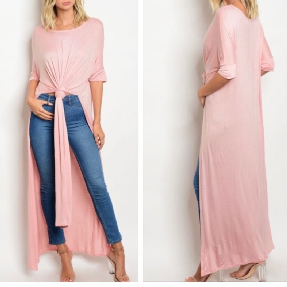 Jersey Maxi Top with Side Slits